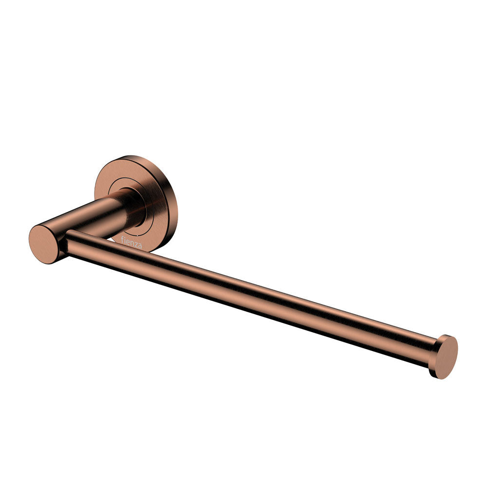 Kaya Hand Towel Rail / Toilet Roll Holder in Brushed Copper