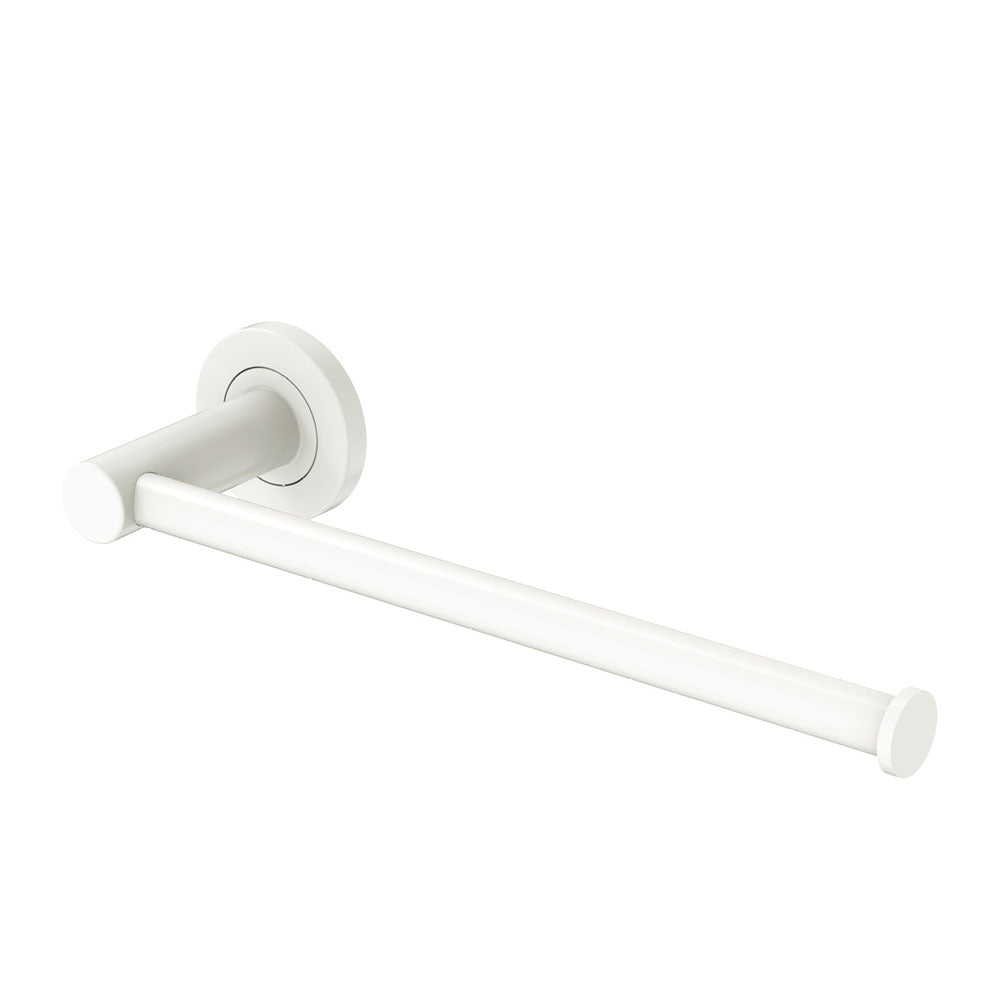 Kaya Hand Towel Rail / Toilet Roll Holder in Matte White