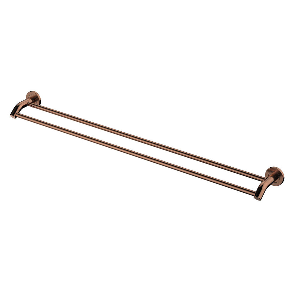 Kaya Double Towel Rail, 900mm in Brushed Copper