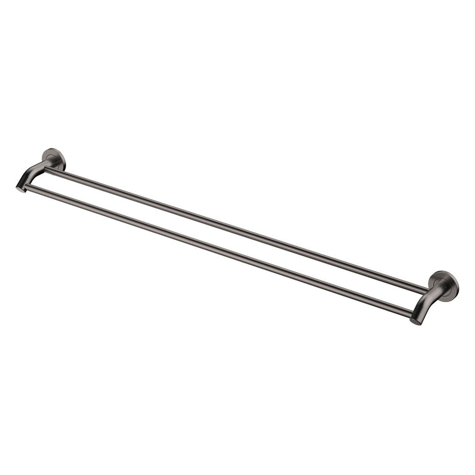 Kaya Double Towel Rail, 900mm in Gun Metal