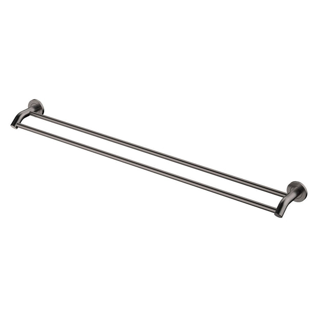 Kaya Double Towel Rail, 900mm in Gun Metal