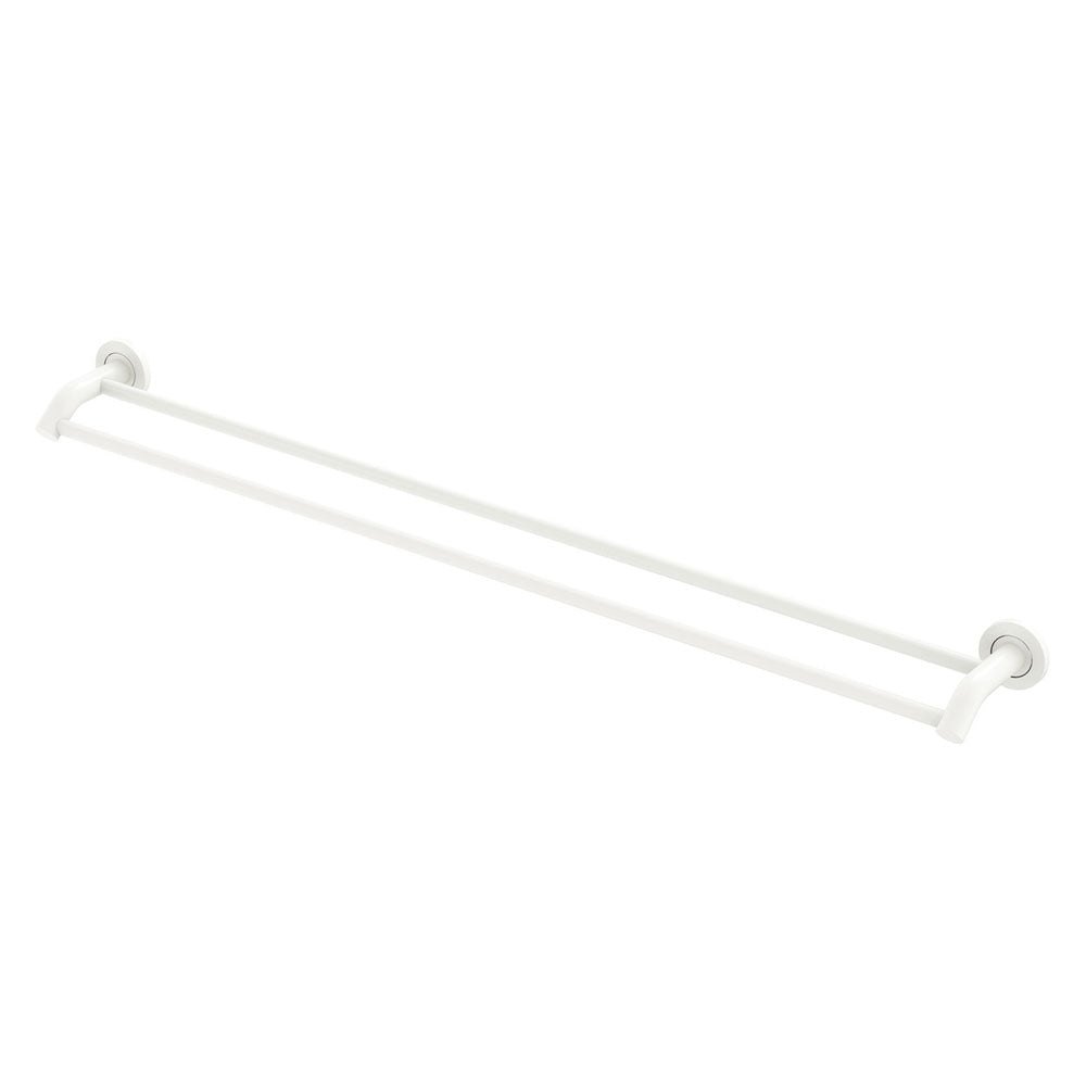 Kaya Double Towel Rail, 900mm in Matte White