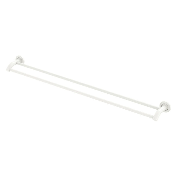 Kaya Double Towel Rail, 900mm in Matte White