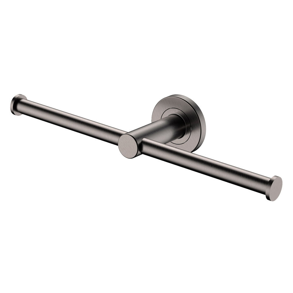 Kaya Double Toilet Roll Holder in Gun Metal