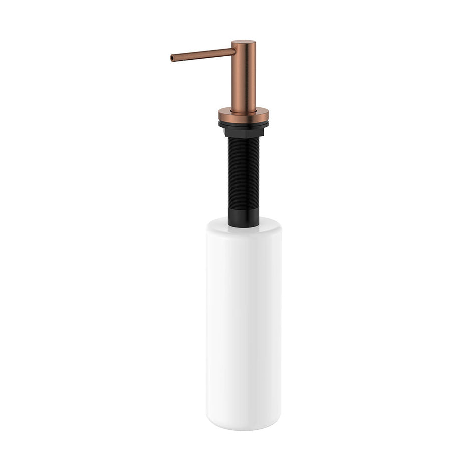 Kaya Bench Mounted Soap Dispenser in Brushed Copper