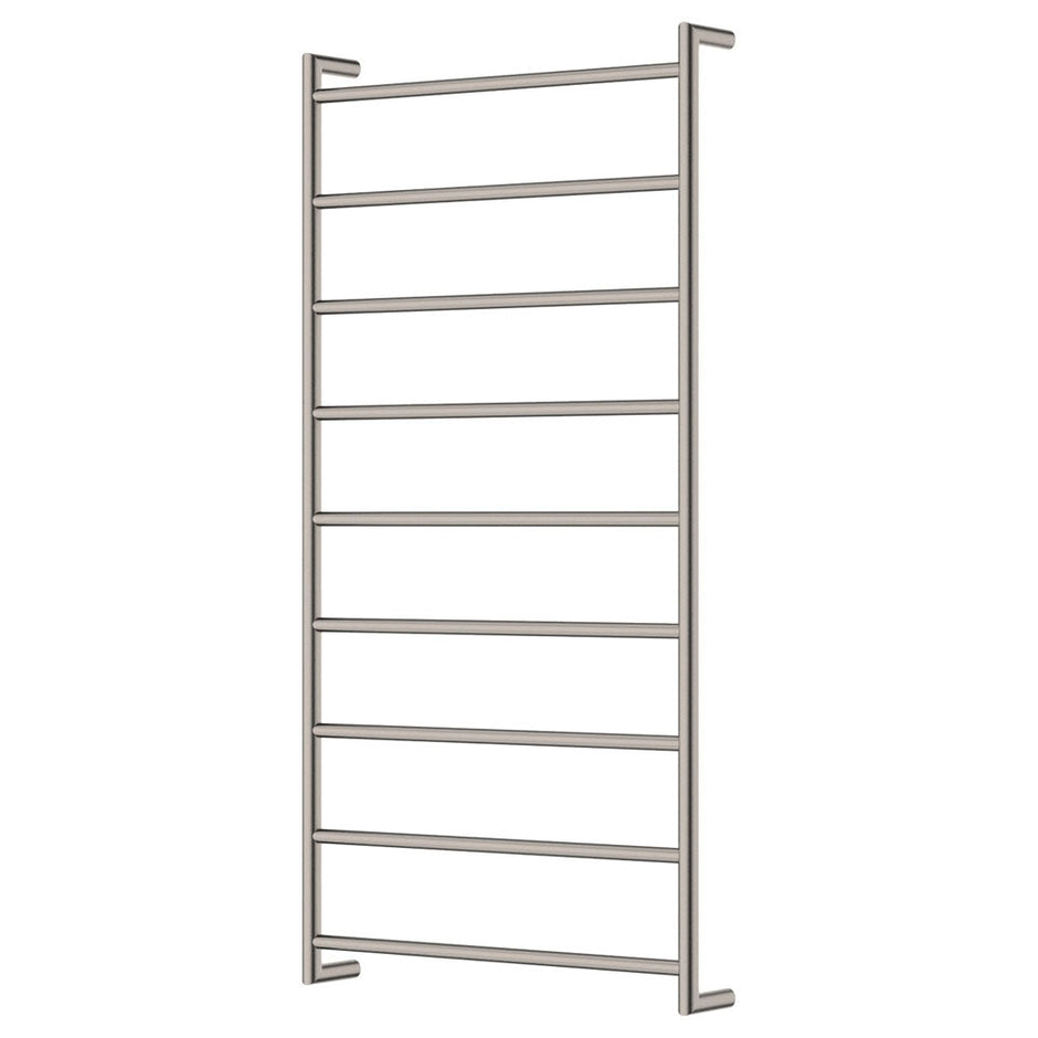 Kaya Heated Towel Rail, 600 x 1200mm in Brushed Nickel