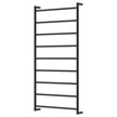 Kaya Heated Towel Rail, 600 x 1200mm in Matte Black