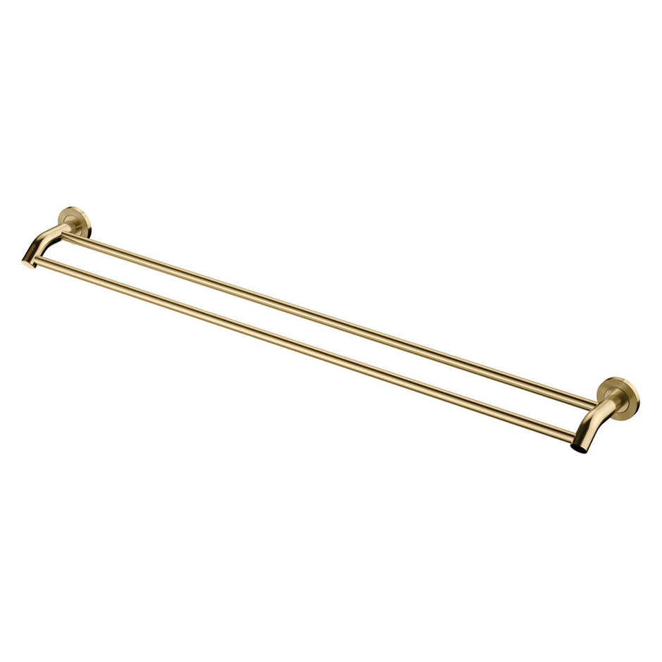 Axle 900mm Double Towel Rail in Urban Brass