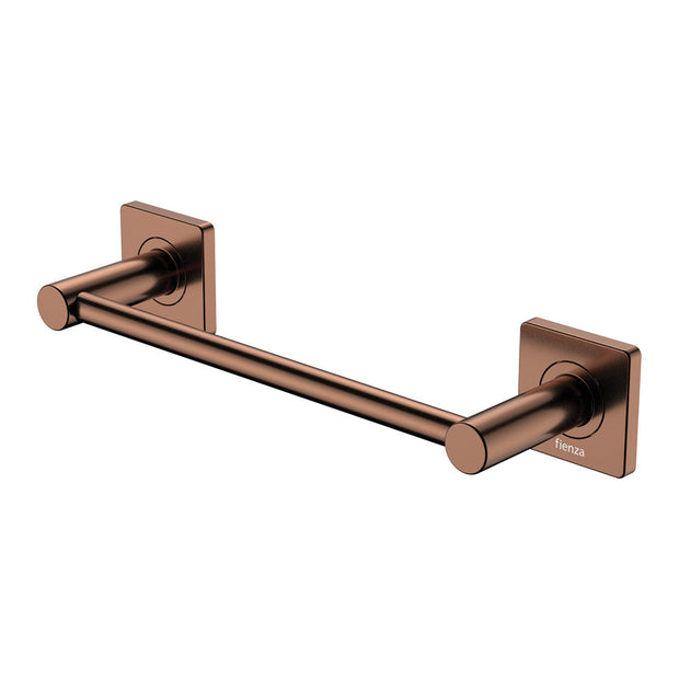 Sansa Single Towel Rail, 300mm in Brushed Copper