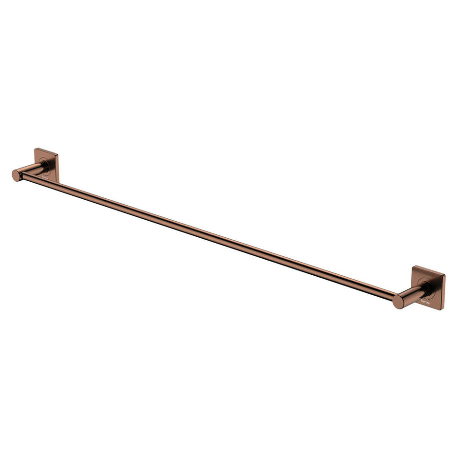 Sansa Single Towel Rail, 900mm in Brushed Copper