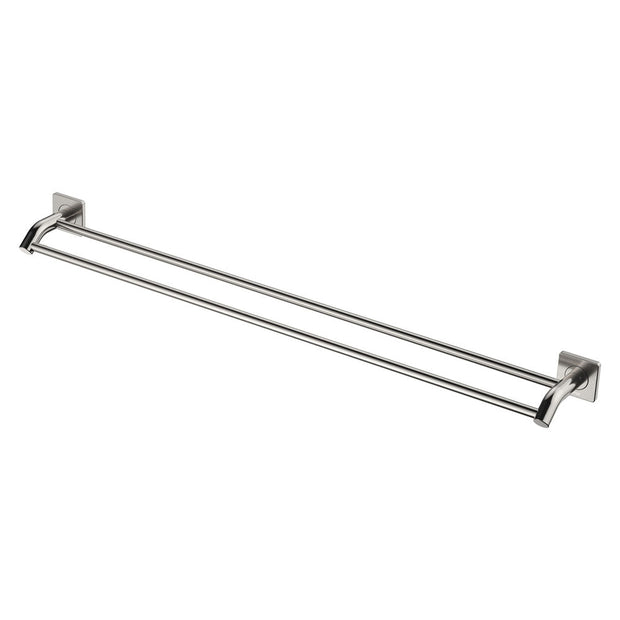 Sansa Double Towel Rail, 900mm in Brushed Nickel