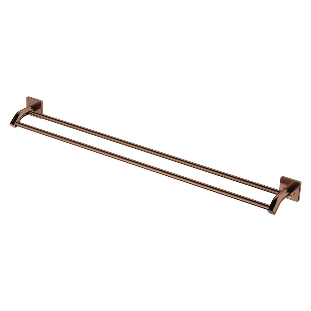 Sansa Double Towel Rail, 900mm in Brushed Copper