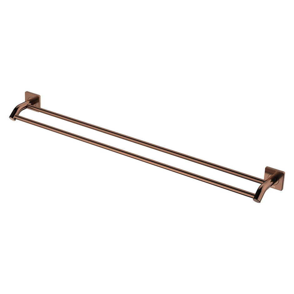 Sansa Double Towel Rail, 900mm in Brushed Copper