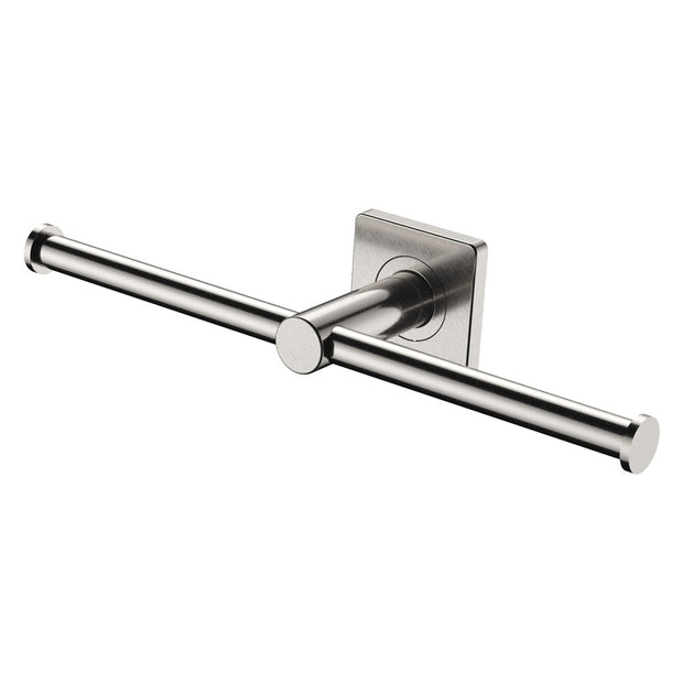 Sansa Double Toilet Roll Holder in Brushed Nickel