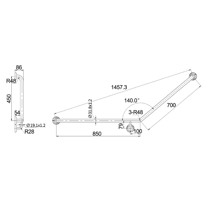 Zenmo Mobi Care Curved Grab Rail