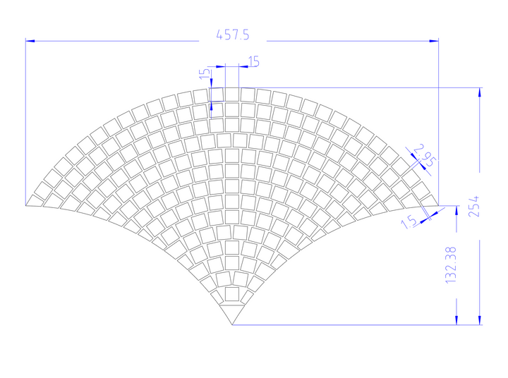 CARRARA FAN HONED CHIP SIZE 15X15X7MM FRAME SIZE 455X252X7MM SHEET SIZE 252X252X7 - CARRARA FAN HONED -01