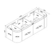 Zenmo Milan Wall Hung Vanity 1500mm line drawing