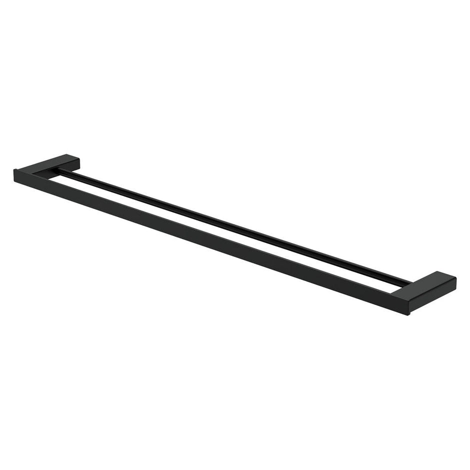 Tono Double Towel Rail, 810 mm in Matte Black