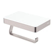Tono Toilet Roll Holder with Glass Shelf in Brushed Nickel