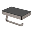 Tono Toilet Roll Holder with Glass Shelf in Gun Metal