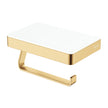 Tono Toilet Roll Holder with Glass Shelf in Urban Brass