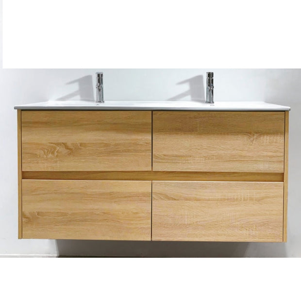 Zenmo Nutro Wall Hung Vanity 1200mm Double Basin Ceramic Top