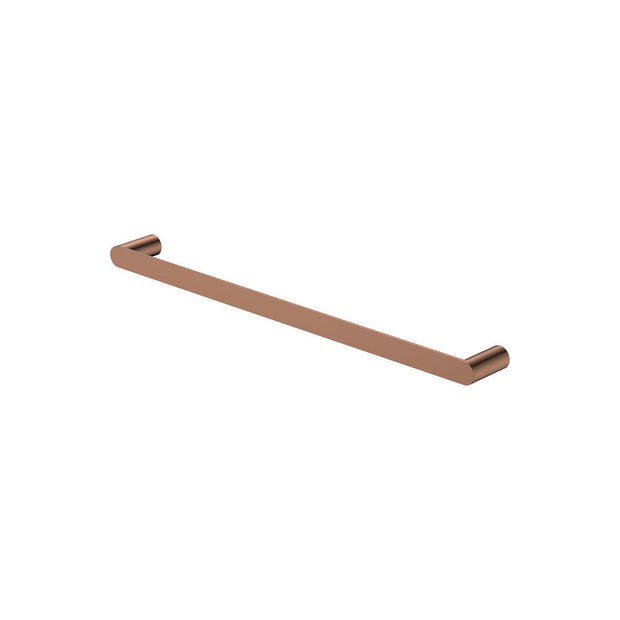 Empire Slim Single Towel Rail, 600mm in Brushed Copper
