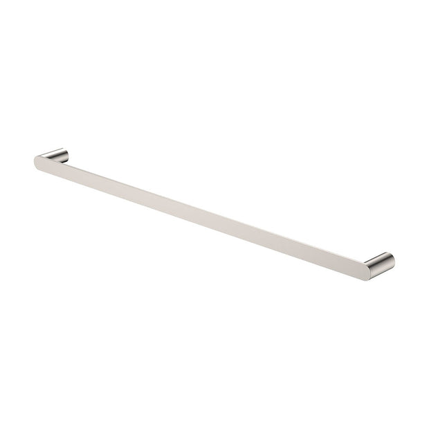 Empire Slim Single Towel Rail, 800mm in Brushed Nickel