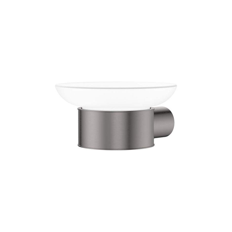 Empire Slim Glass Soap Dish in Gun Metal