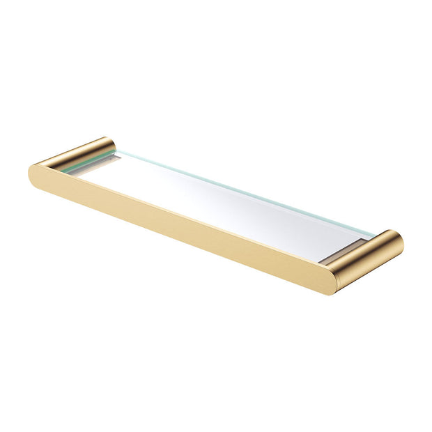 Empire Slim Glass Shelf in Urban Brass