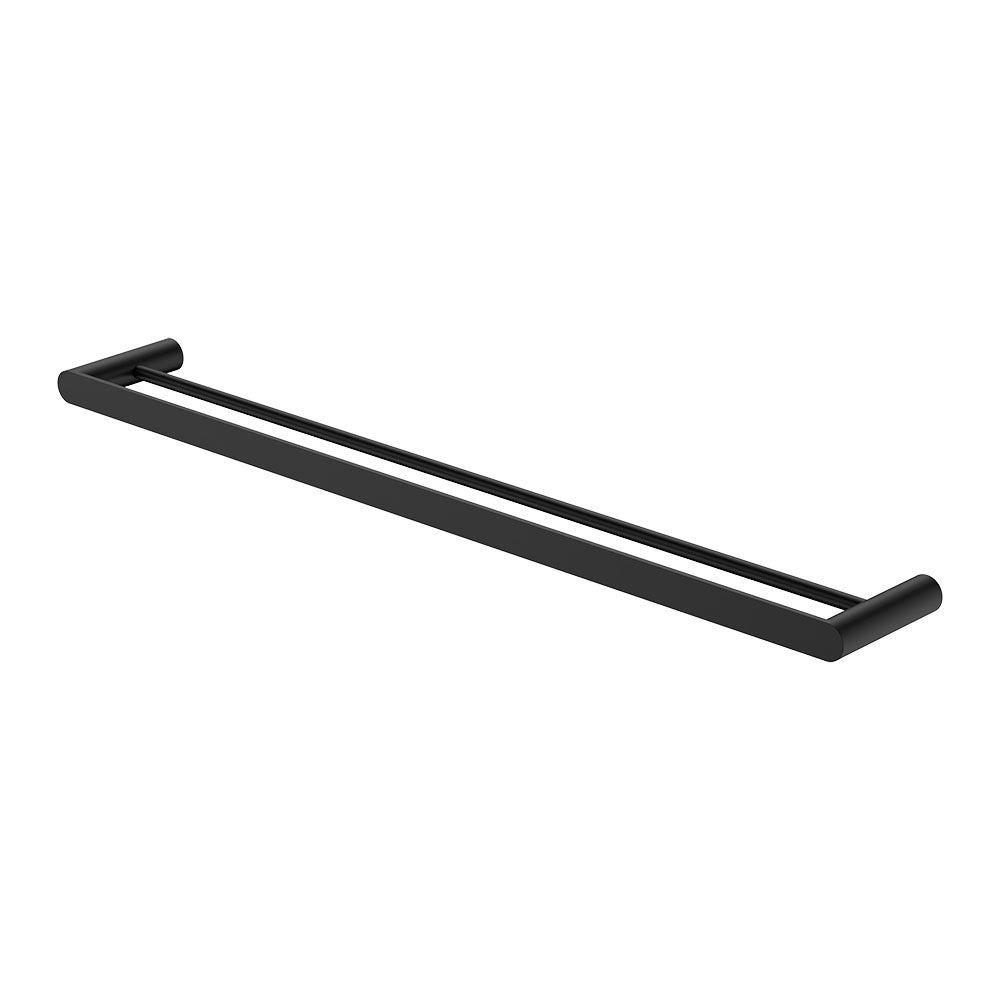 Empire Slim Double Towel Rail, 800mm in Matte Black