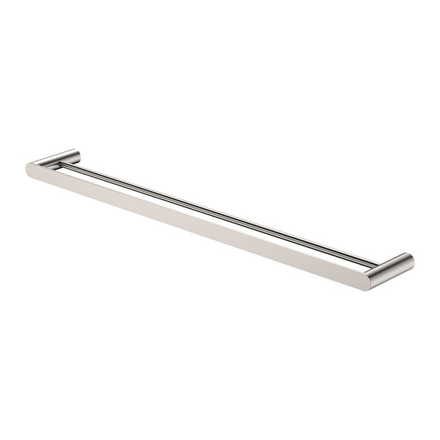 Empire Slim Double Towel Rail, 800mm in Brushed Nickel