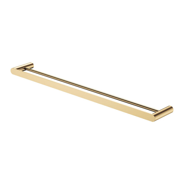 Empire Slim Double Towel Rail, 800mm in Urban Brass