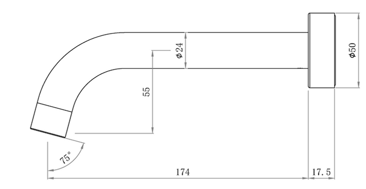 Pavia Curve Spout Chrome PBS