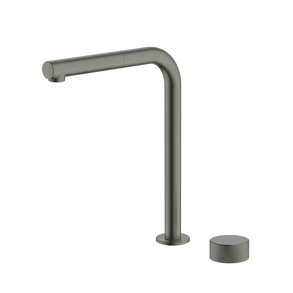 Poco P Square Pullout Hob Kitchen Set in Gun Metal
