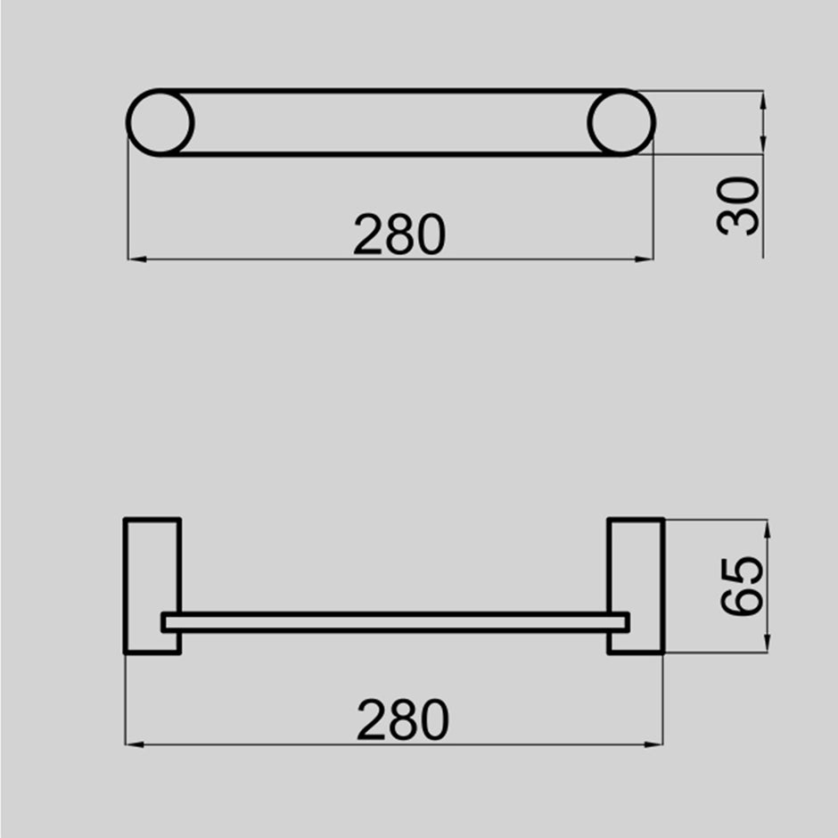 Zenmo Vivo Hand Towel Rail line drawing