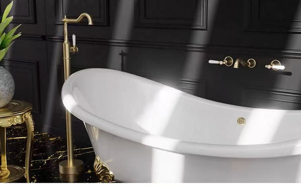 Ikon Clasico Bath Mixer Freestanding with Ceramic Handle lifestyle