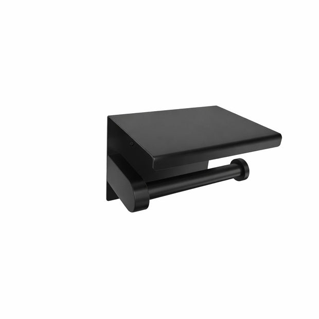 Zenmo Mobi Single Toilet Roll Holder with Cover in Matte Black