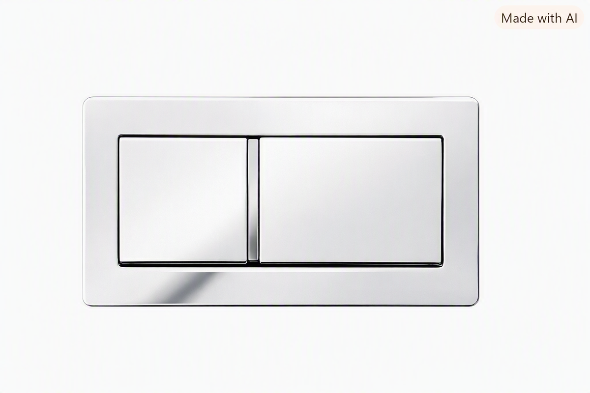 Zenmo Rectangular Toilet Flush Button in Chrome