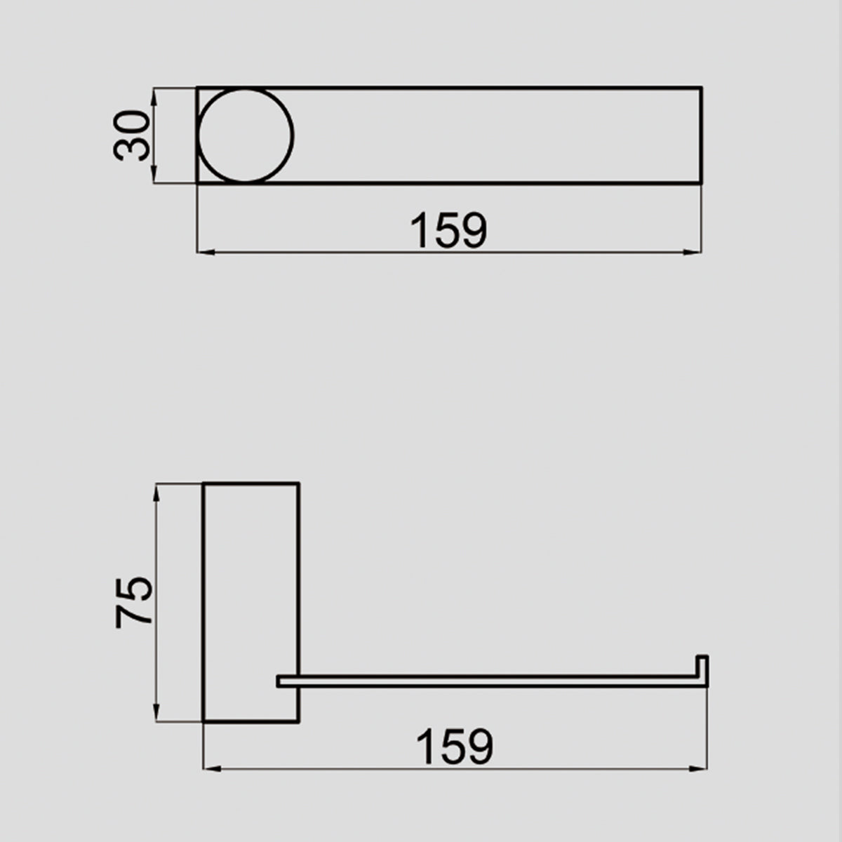 Zenmo Vivo Toilet Roll Holder line drawing