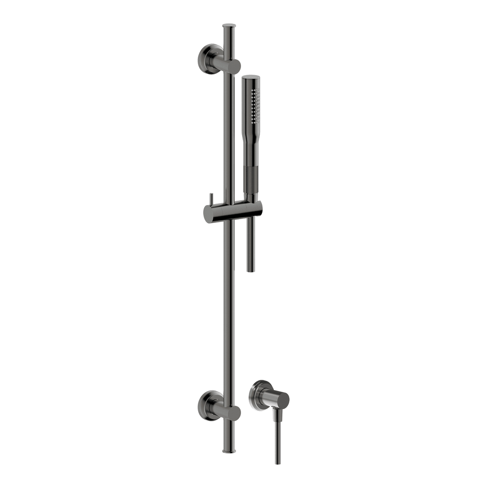 Lumiere Shower on Rail in Black Brushed Nickel