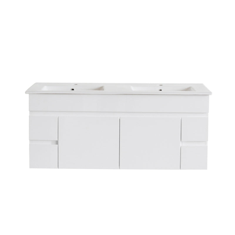 1200*460*520 vanitiy cabinet for double bowls with two drawers in the middle and one door on each side P124WD
