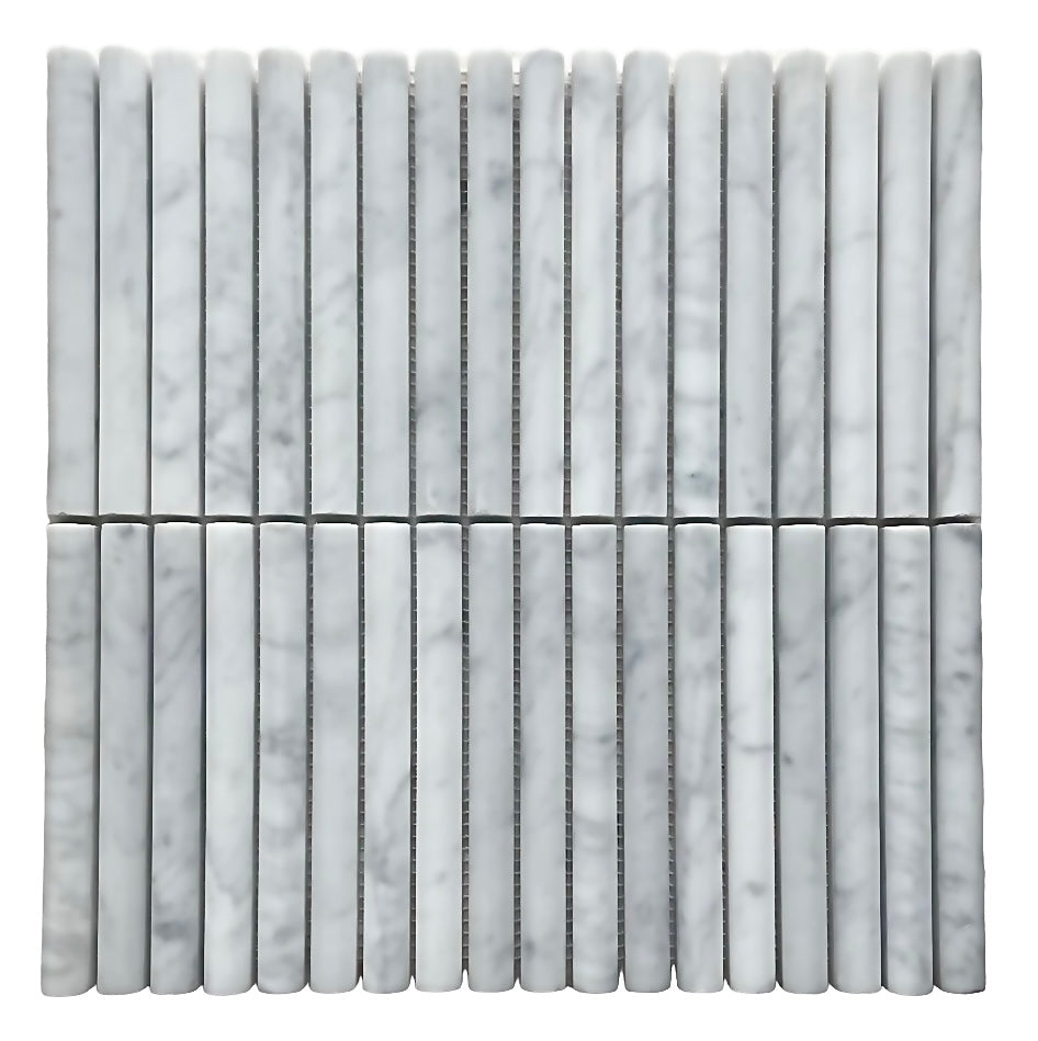 MINI BAMBOO CARRARA HONED CHIP SIZE 15X151X15MM SHEET SIZE 305X305 - MINI BAMBOO CARRARA -01