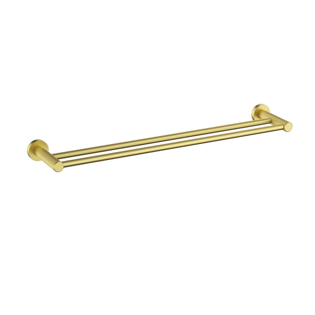 Ikon Linie Double Towel Rail 800mm in Brushed Gold