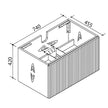 Zenmo Vivo Wall Hung Vanity 750mm line drawing