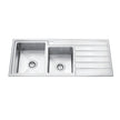 Zenmo Impact Double Bowl Sink with Tap Hole and Drainer in Stainless Steel