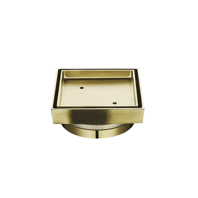Zenmo Tile Insert Shower Grate 115mm in Brushed Brass
