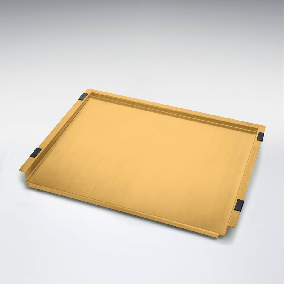 Oliveri Bench Top Drainer Tray Stainless Steel in Brushed Gold