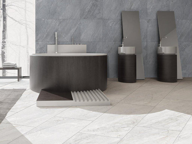 Agathos Grey Grip Porcelain Tiles in a room setting
