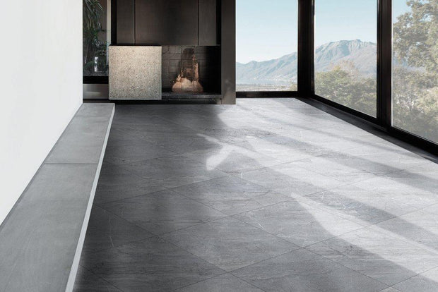 Agathos Grey Grip Porcelain Tiles in a room setting